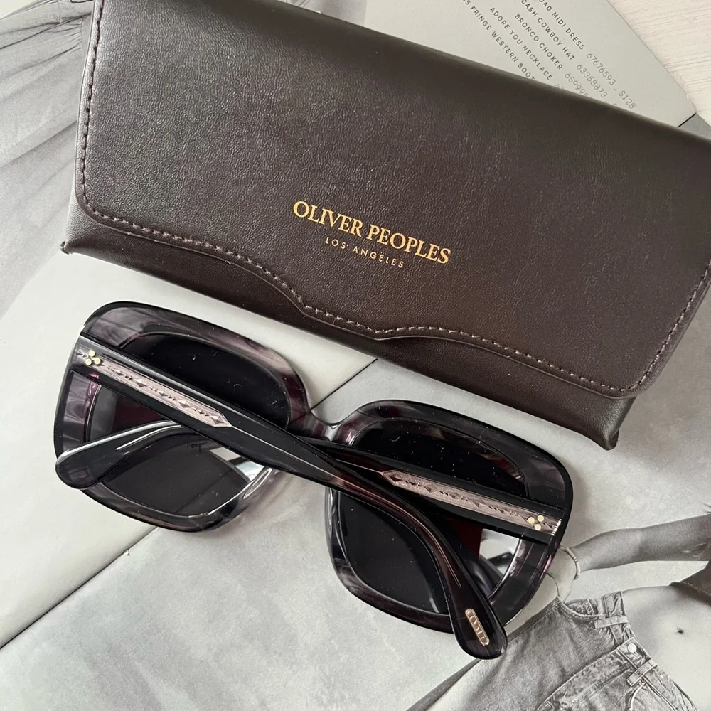 Oliver Peoples Gray square oversized Sunglasses